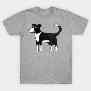 Border Collie Cartoon Dog Art T-Shirt